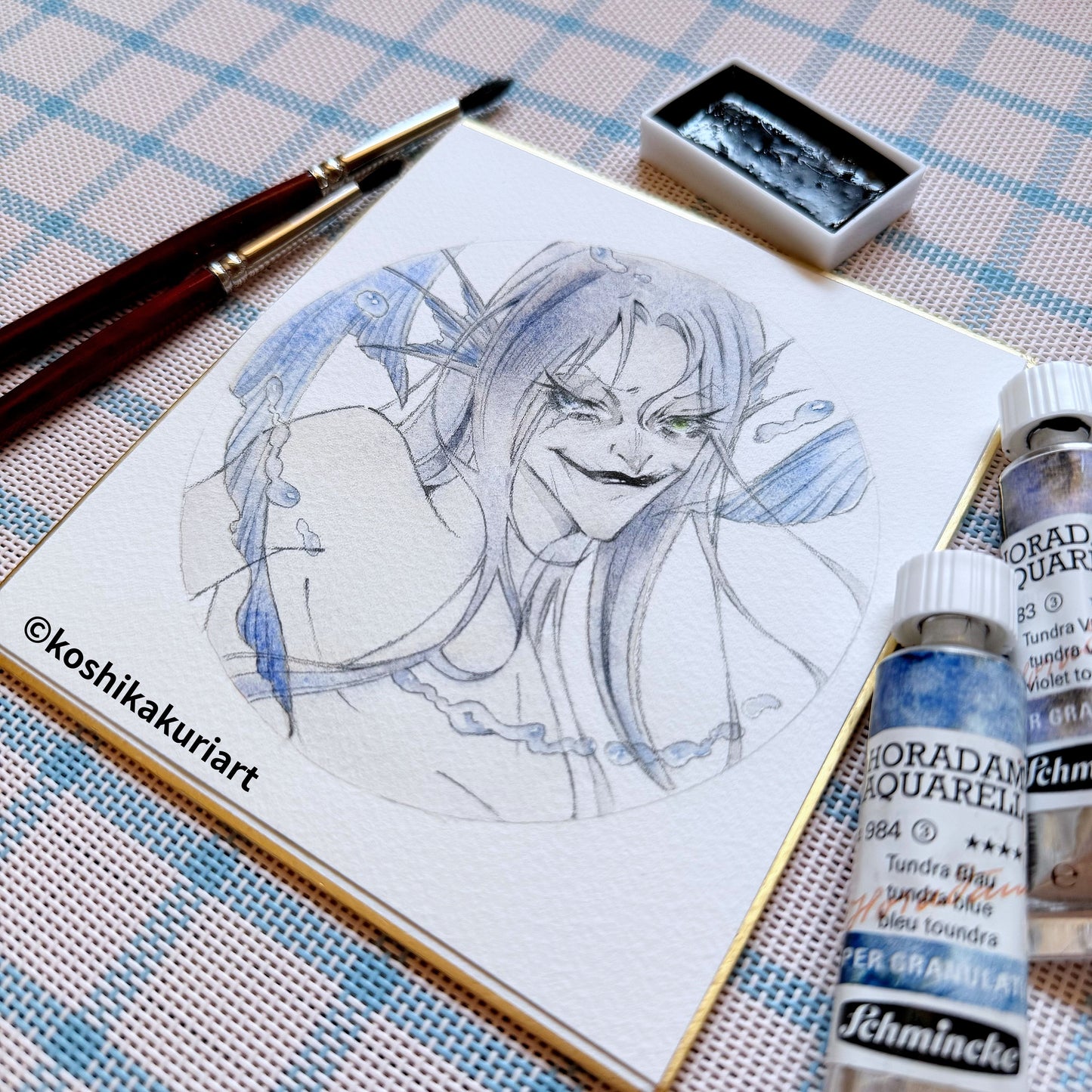 "Siren" - Original Batjokes Illustration (One-of-a-Kind Hand-Painted Shikishi)