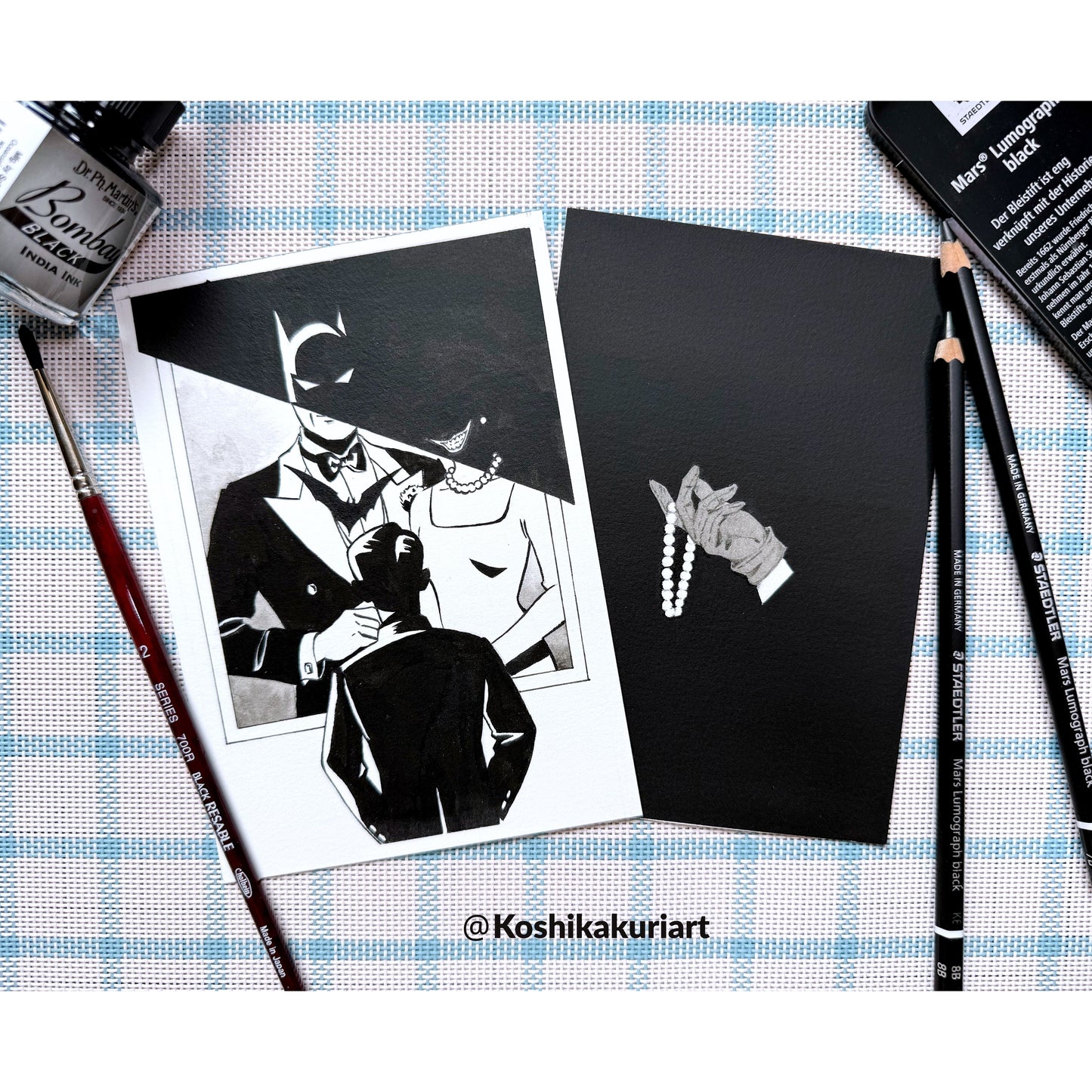 "FATE"-Original Batkokes Hand-Painted Postcard Set of 2-
