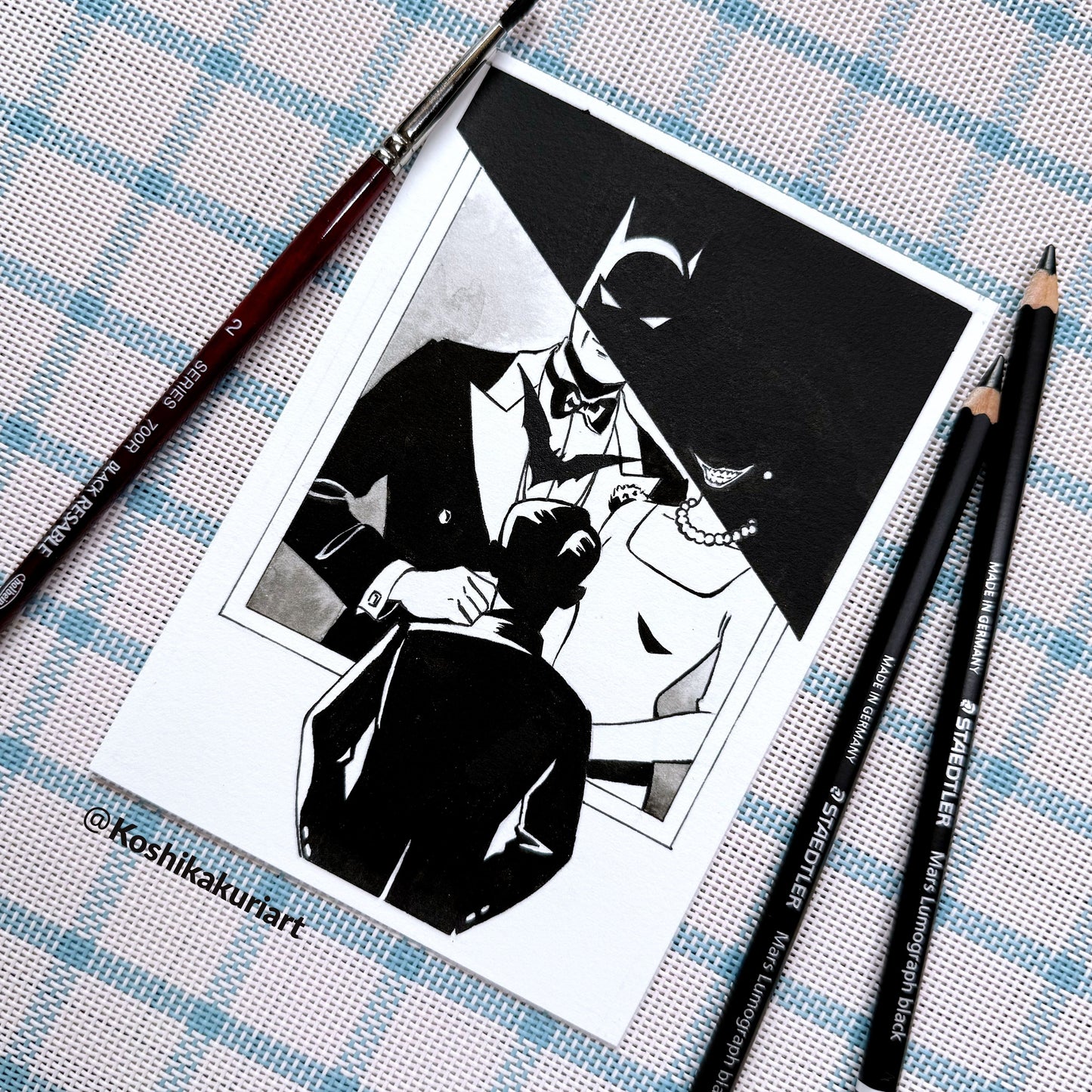 "FATE"-Original Batkokes Hand-Painted Postcard Set of 2-