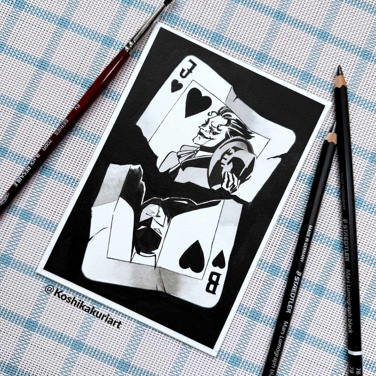 "ACE"-Original Batkokes Hand-Painted Postcard Set of 2-