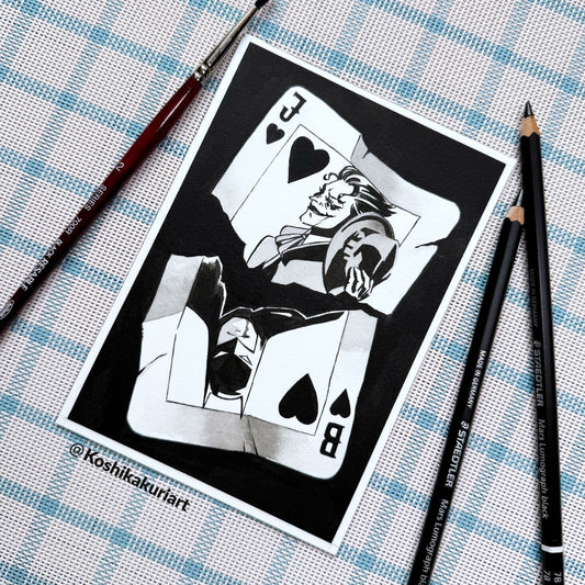 "ACE"-Original Batkokes Hand-Painted Postcard Set of 2-