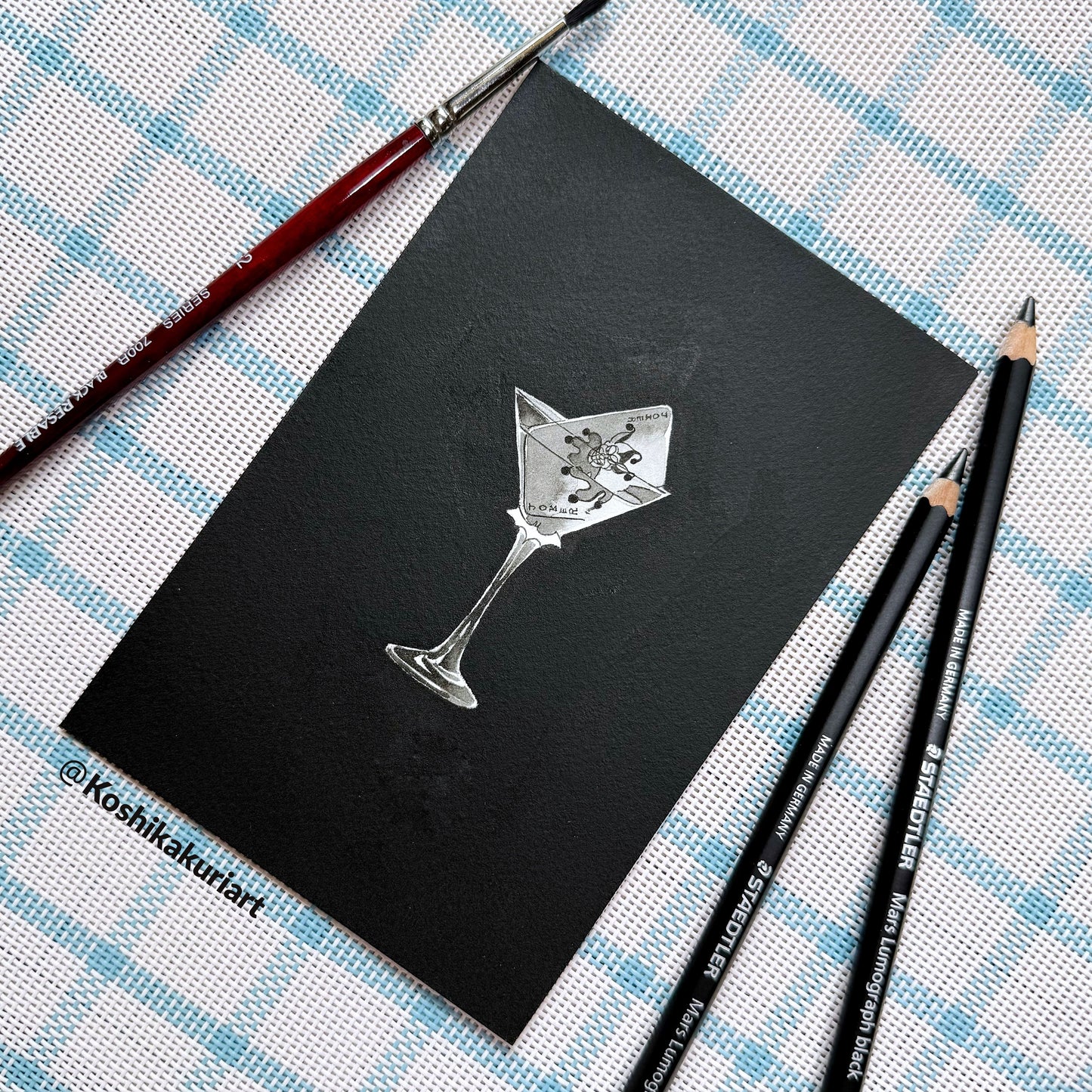 "ACE"-Original Batkokes Hand-Painted Postcard Set of 2-