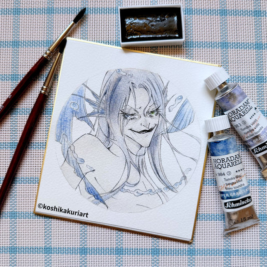 "Siren" - Original Batjokes Illustration (One-of-a-Kind Hand-Painted Shikishi)