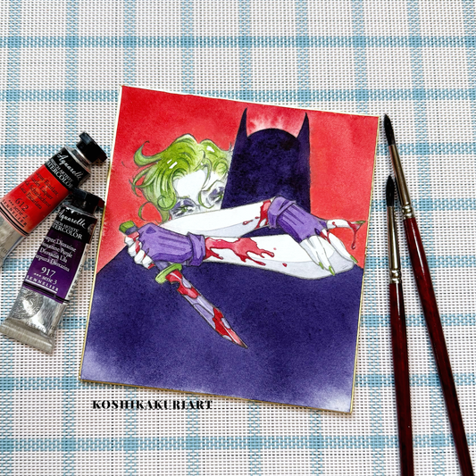 "The Sweet Backstabber" - Original Batjokes Illustration (One-of-a-Kind Hand-Painted Shikishi)
