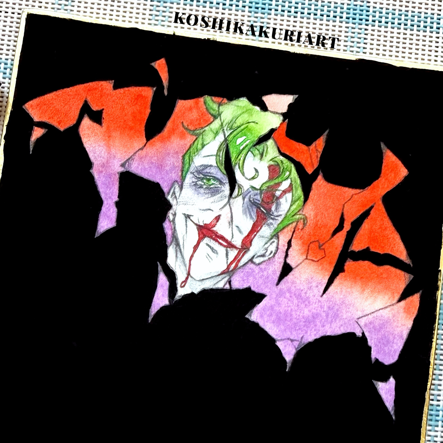 "For the Heart Breaking Sound" - Original Batjokes Illustration (One-of-a-Kind Hand-Painted Shikishi)
