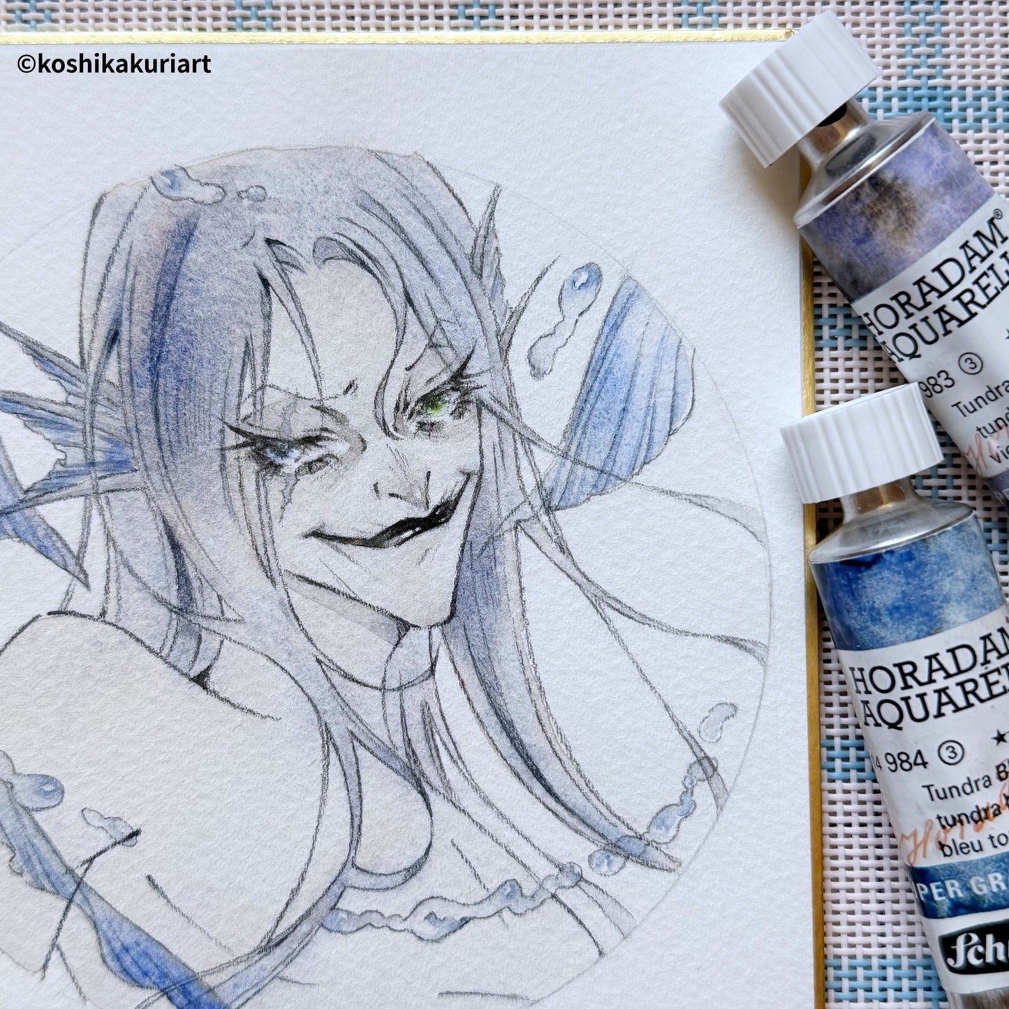 "Siren" - Original Batjokes Illustration (One-of-a-Kind Hand-Painted Shikishi)