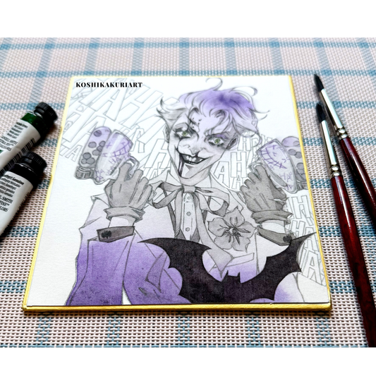 "Candy Gun" - Original Batjokes Illustration (One-of-a-Kind Hand-Painted Shikishi)