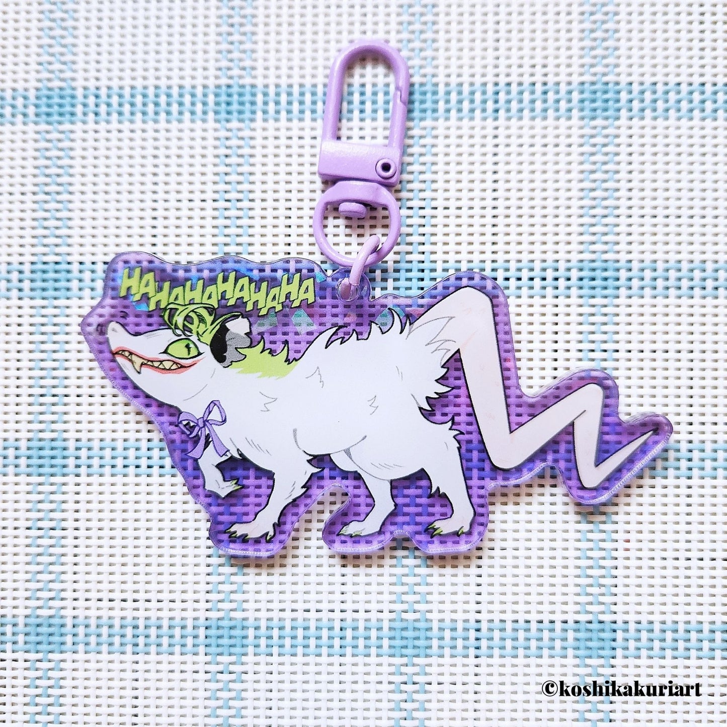 Opossum Joker Holographic Broken Glass Acrylic Keychain Value Set