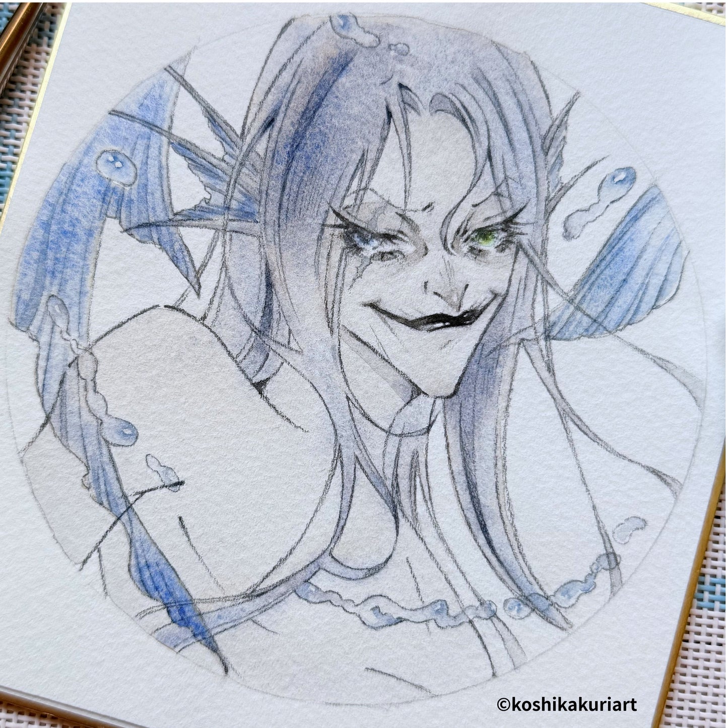 "Siren" - Original Batjokes Illustration (One-of-a-Kind Hand-Painted Shikishi)