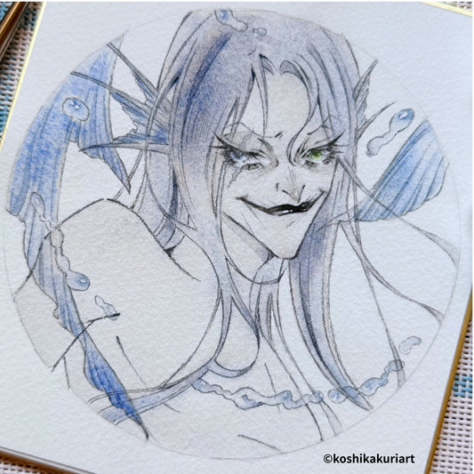 "Siren" - Original Batjokes Illustration (One-of-a-Kind Hand-Painted Shikishi)
