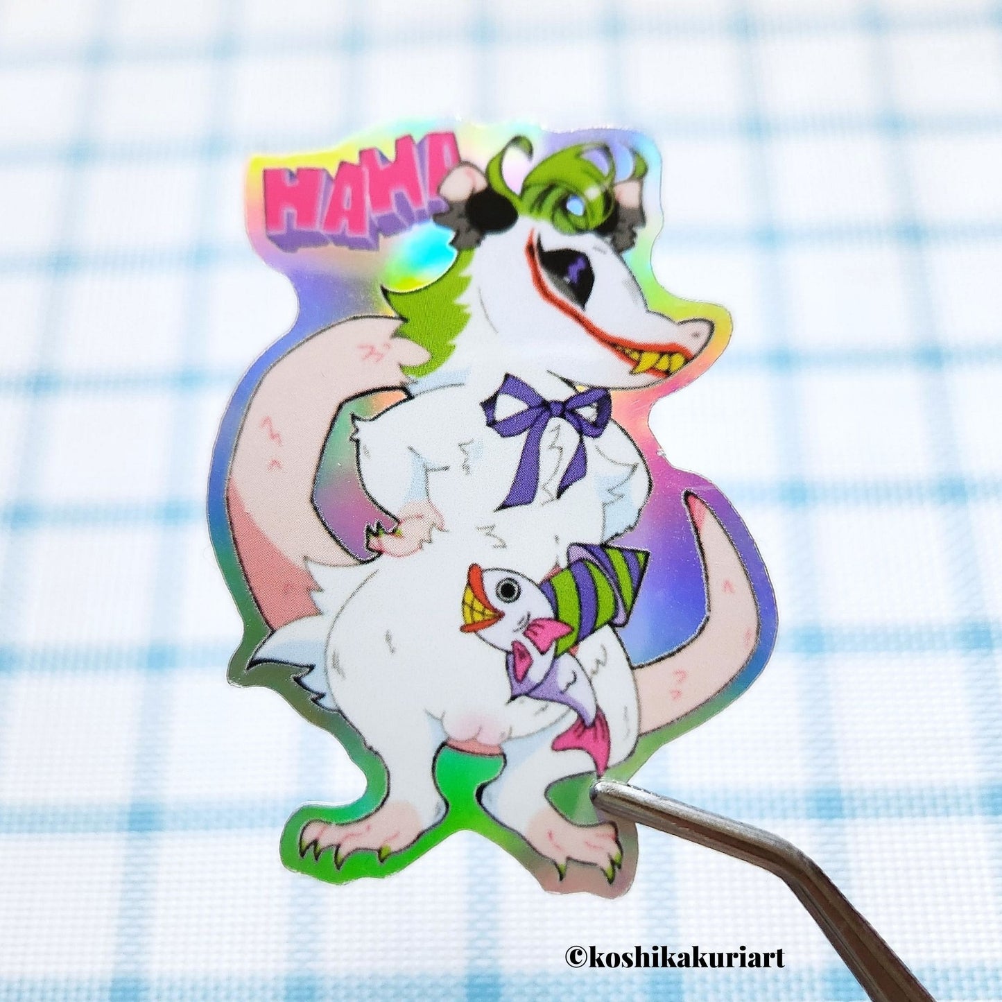 Opossum Joker Holographic Die Cut Sticker Set