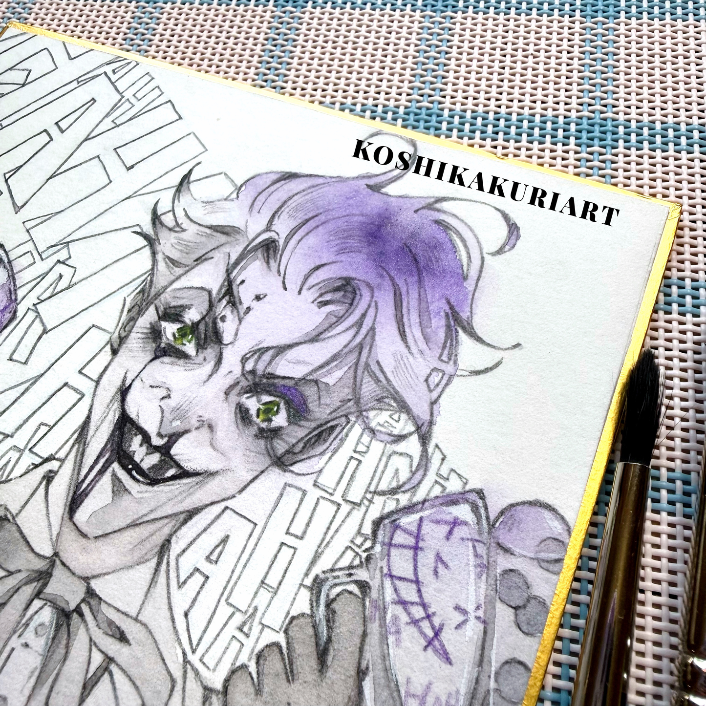 "Candy Gun" - Original Batjokes Illustration (One-of-a-Kind Hand-Painted Shikishi)