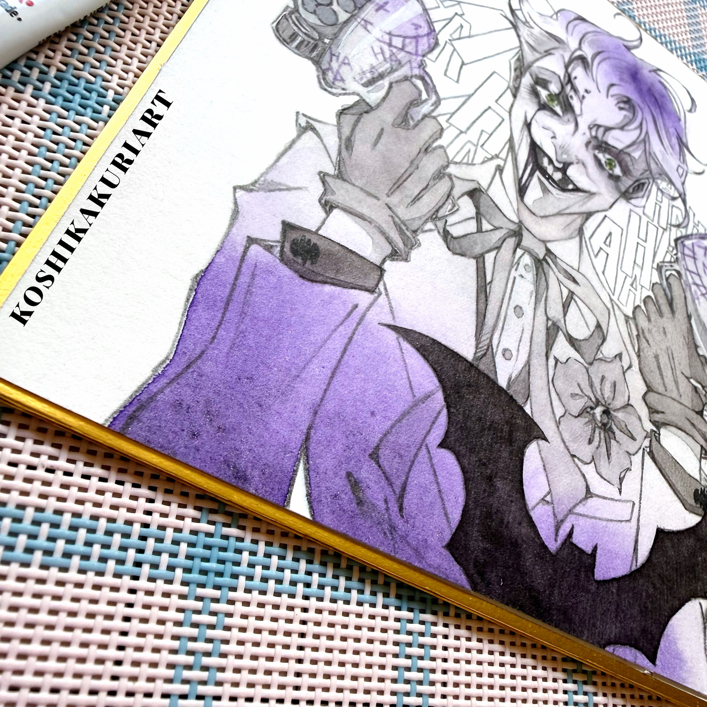 "Candy Gun" - Original Batjokes Illustration (One-of-a-Kind Hand-Painted Shikishi)