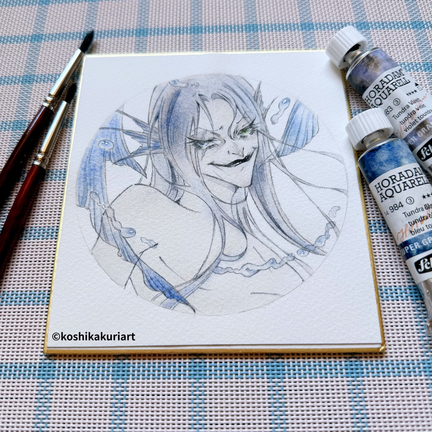 "Siren" - Original Batjokes Illustration (One-of-a-Kind Hand-Painted Shikishi)