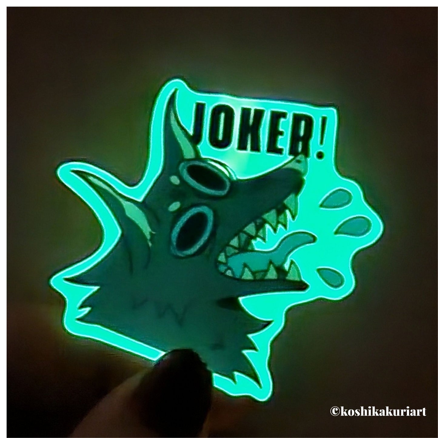 Opossum Joker＆ Bat Dog Luminous Die Cut Sticker Set