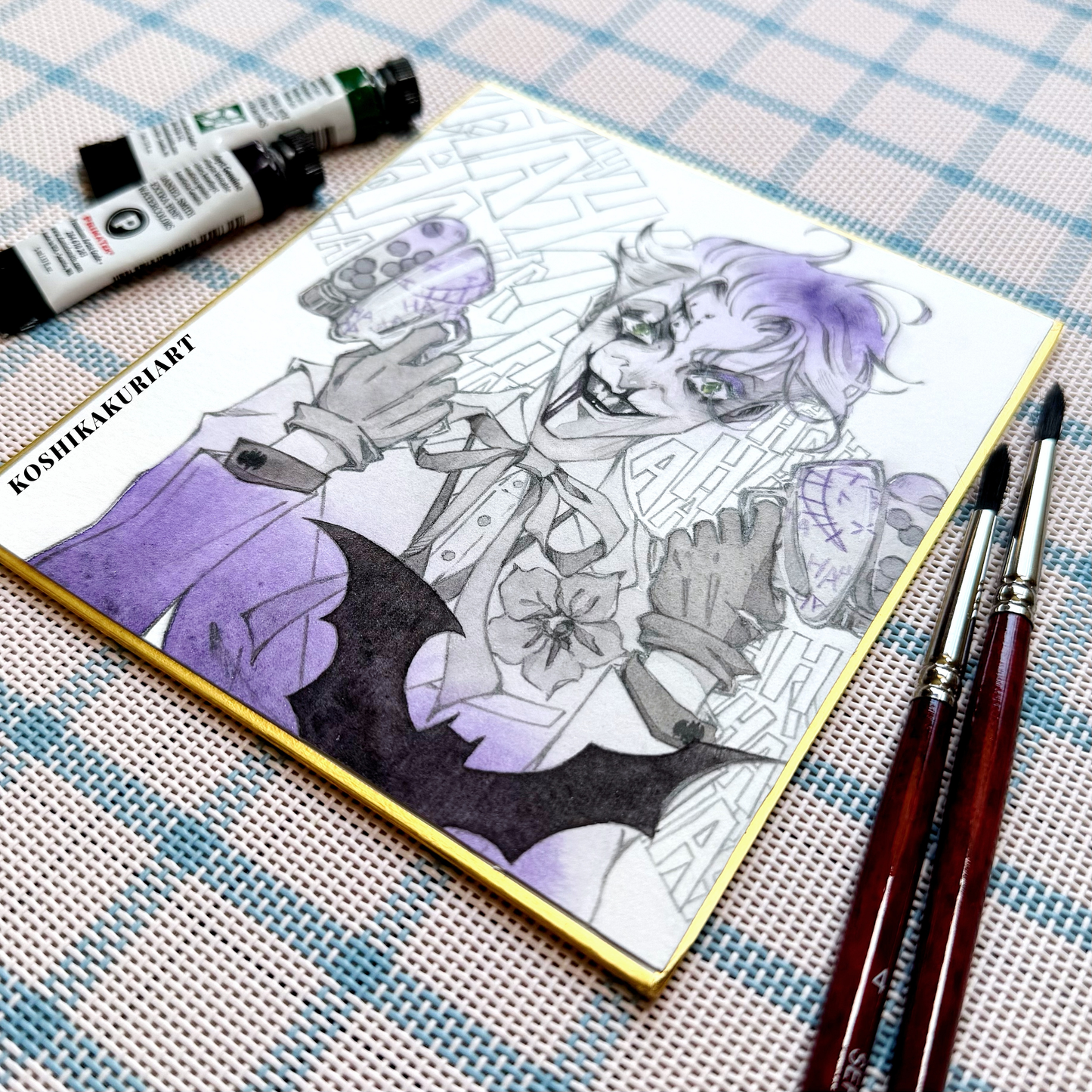 "Candy Gun" - Original Batjokes Illustration (One-of-a-Kind Hand-Painted Shikishi)