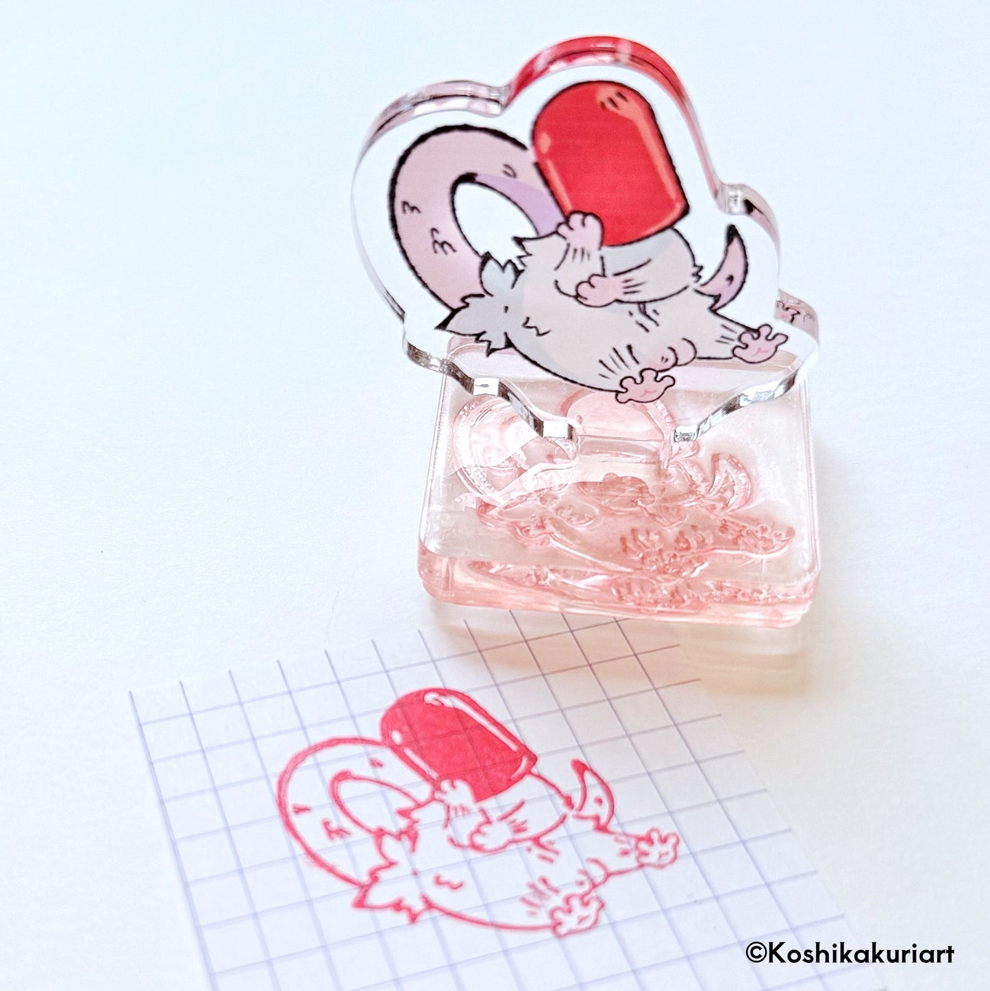Opossum Joker Acrylic Stand Stamp-Red Hood|  VersaFine Clair Ink Pad Set